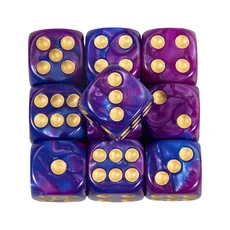 6면 주사위 세트 컬러 라운드 코너 큐브 PRG 파티 놀이 보드 교육 수학 16mm 10 개, 18 purple rose red