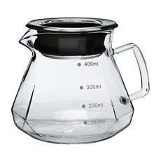 모카포트 부엌에 손잡이 커피 주전자 메이커 유리가 있는 높은 붕규산 유리 냄비, S950-400ML