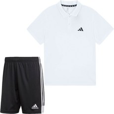 아디다스 카라티 반팔티 반바지 운동복 세트 남여공용 운동복 + ALS 마스크