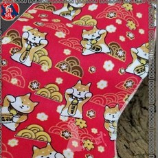 검도면수건 두건 터번 고양이 수건 땀받이 머리 제이스튜, 레드 바탕 시바견 머플러, 1개