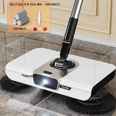 수동 빗자루 세트 쓰레받기 포함 머리카락 청소 겸용 밀대 세트, 단일 모델, G_업그레이드 모델 3천+긁개 포함 실버