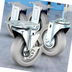 경량용 바퀴 수레 회색고무 캐스터 가구 식 손 케스터 우레탄 이동, 고정, 고정