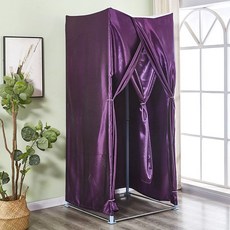 한행 접이식탈의실 소형 이동식 그늘천 커튼 간이 스튜디오 검은색 의류매장 학원, 공식 표준, 보라색 음영 천(소)