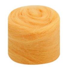 戳戳樂羊毛氈材料包 長纖維70S羊毛氈 多色羊毛條 DIY天竺鼠車車手作材料, 5中黃【10g/每包】, 1個