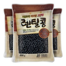 현대농산 검정 렌틸콩 블랙 렌즈콩 600g, 3개