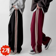 빠델 1+1사계절 삥줄&트랙 와이드 스트링 트레이닝 팬츠