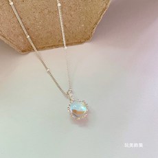 玩美飾集 S925純銀圓形月光石項鍊 鎖骨鍊