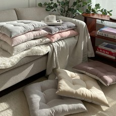 한스갤러리 파우더 방석 쿠션 사무실 거실 식탁 의자 사각 방석(8colors), 로즈브라운