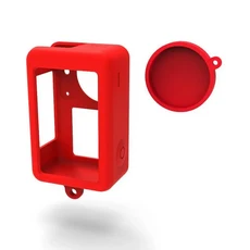 DJI Osmo Action 4 3용 실리콘 케이스 커버 액세서리용 카메라 렌즈 있는 보호, 02 빨간색