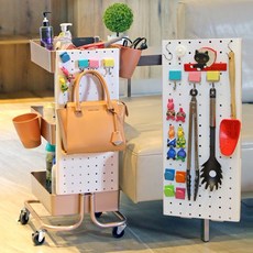 【品樂生活】北歐風推車專用洞洞板1入組/側板/收納板/鐵板/推車專用側板/籃網推車/沖孔板, 1個