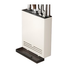 壁掛式廚房刀具收納架：多功能菜刀架、壁掛刀架，節省空間、易安裝, 壁掛刀具架-白色, 1個