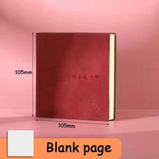 정사각형 노트 및 저널 미니 메모장 일기 일정 플래너 줄 지어/그리드/학교 사무용품으로 돌아 가기위한 빈 필기 용지, Red Blank