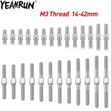 YEAHRUN 1 쌍 티타늄 합금 M3 왼쪽 오른쪽 스레드 듀얼 헤드 바 더블 볼트 14-50mm, 13 38MM