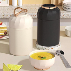 휴대용 보온 죽통 식품등급 316 스텐 도시락통 보온통, 블랙