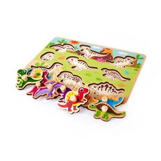 유아 집중력 아기자기 우드 공룡꼭지퍼즐 이야기퍼즐 유아교구 추리력, 1개