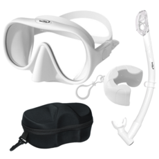 써핏 물유입차단 접이식 스노쿨링 세트, 소프트 화이트
