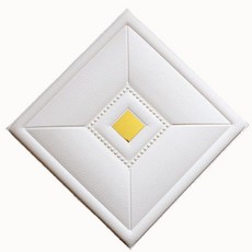 自粘3D立體牆貼 牀頭軟包裝飾, 白色,回字紋, 1個