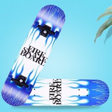 臺灣熱銷 兒童滑闆車四輪滑闆初學者男女新手雙翹闆公路成人青少年專業廠家, 藍火80厘米, 1個