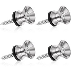 자이언트리 4개 기타 스트랩 버튼 잠금 보안 금속 엔드 핀 장착 나사 포함, 실버