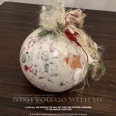 臺灣出貨 小紅書衕款手作球薑餅人冰條黃油感聖誕6cm紮帶款手作球 ICSY, 1個, 聖誕快樂6cm