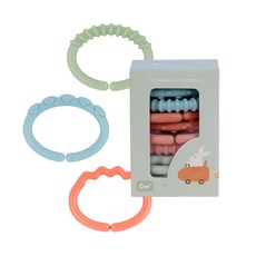 아이블린 유아용 고리 장난감 치발기 손감각 장난감, 1세트, 비비드, 12P