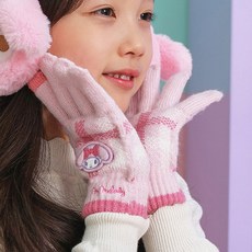 추운겨울 아이들의 손을 따뜻하게 보호해 줄 수 있는 마이멜로디 와펜 니트 장갑 핸드폰 터치가능