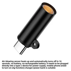 플레임리스 타입-C 라이터 방풍 충전 필요 없음 휴대용 USB-C 라이터 빠른 점화 안전한 블로잉 에어 라이터, 04 black