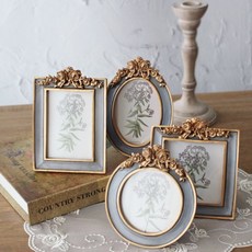 루카 미니 엔틱액자 벽걸이 겸용 탁상액자 빈티지 인테리어, 원형