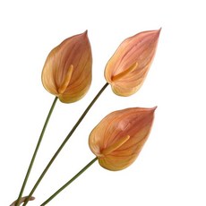 3피스 인공 안스리움 백합 꽃 홈 데코 다이닝 테이블 센터피스 프롬 파티 장식 (퍼플), 주황색