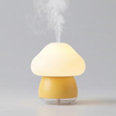 PAPA 버섯 터치 무드등 가습기 탁상용 미니 초음파 가습기, 옐로우, X317