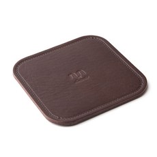 무에뜨 통가죽 사각 라인 컵 코스터 컵받침, 브라운, 1개