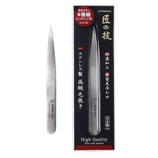 GREEN BELL 綠鐘 TakumiNoWaza 匠之技 不鏽鋼高級拔毛夾 超細型, 1個, 銀色