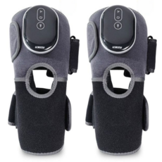 아이든 무릎 마사지기 PRO 공기압 온열 무선 찜질 배트민턴 통증 안마기 팔꿈치, 그레이+블랙, 2개(세트)