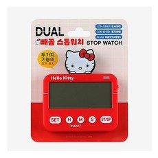 산리오 캐릭터즈 시계 타이머 / 시계 스톱워치 동시화면 가능한 귀여운 피규어 스톱워치, 1개, 헬로키티