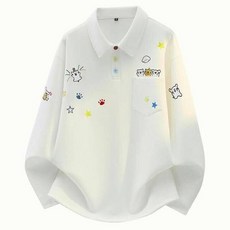 男款長袖印花Polo衫