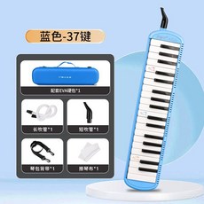 奇美樂普森口風琴37鍵32鍵 - 小學生初學者課堂演奏口吹琴樂器, 37鍵樂普森【藍色】EVA硬包, 1個