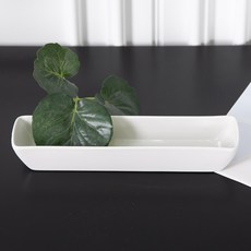 도자기 직사각 수반 28cm 조화꽃 전용 인테리어 화분 장식 소품 원예 용품 가드닝, 단품