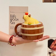 리츠센 목욕 카피바라 머그컵, 1개, 혼합 1개, 혼합