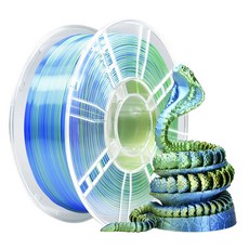 MMC LAB PLA 투컬러 실크 3D 프린터 필라멘트 보는 각도 따라 변하는 고품질 메탈릭 예술 작품, 블루그린골드, LAB 투컬러 실크