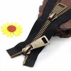 Meetee 메탈 지퍼 더블 슬라이더 오픈 엔드 수리 키트 가방 의류 교체 재봉 용품 80 cm 100 # 개, 06 BlackBronze, 01 No8, 03 80cm