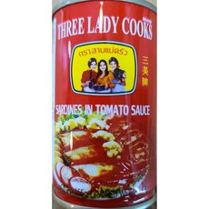Thai sardines 고등어 통조림 사딘 Three Lady Cooks in tomato sauce 155g, 20개