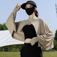 防曬披肩 冰絲防曬長袖披肩 夏季騎車開車防曬罩 騎行防曬服