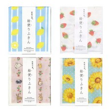 마루야마 카야 프린트 6겹 행주 베스트 4종, 4개