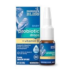 Mommy's Bliss 베이비 프로바이오틱 드롭 + 비타민 Mommy's Bliss Baby Probiotic Drops + Vitamin D Supports Digestive, 1개