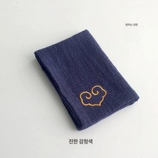 차수건 다건 린넨 다도행주 다도 4장세트 다도용, 1개, 자수여의네이비블루