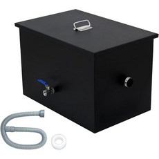 상업용 그리스 차단기 싱크대 아래 주방용 스테인리스 스틸 트랩 측면 물 입구가 있는 유수 분리기 25LB, Carbon Steel, 40LB