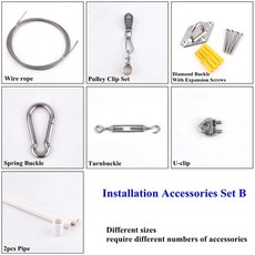 차양막 그늘막 햇빛 가리개 자외선 차단 야외 텔레스코픽 웨이브 태양 쉐이드 네트 돛 가제보 정원 차양 테라스 햇빛가리개 수영장 커버, Parts B-no shade net