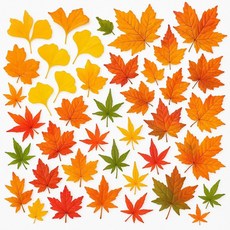 단풍잎 은행잎 낙엽 조화 가을 리스 나뭇잎 단풍 나무 인조 장식 모형 놀이 가랜드 어린이집, 1개