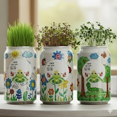 [매직북스] 캔속의 식물정원 새싹 채소 식물키우기 (2종 택1), 무순