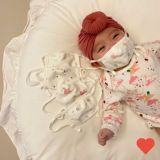 아기마스크 오가닉 유아마스크 신생아용 612개월, 핑크코끼리